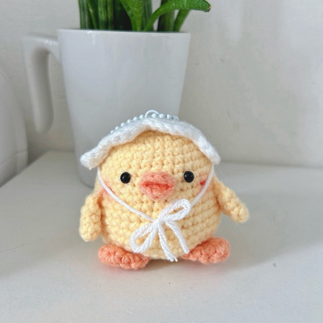 พวงกุญแจเป็ด ตุ๊กตาไหมพรมน้องเป็ดอ้วน🐣