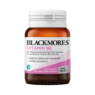 Blackmores Vitamin B6 100mg Women's Health 40 Tablets วิตามินบี 6 บรรเทาอาการก่อนมีประจำเดือน