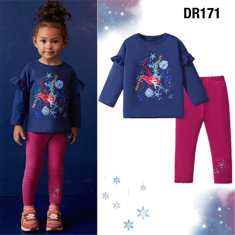 พร้อมส่งจากไทย ชุดเซ็ต Brand Little Maven ชุดเสื้อยืดแขนยาว+กางเกงเลกกิ้ง ผ้านิ่มใส่สบาย DR171