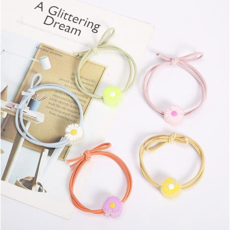 ยางมัดผมคละสี คละแบบ สุ่มแบบลายค่ะ 10 เส้น