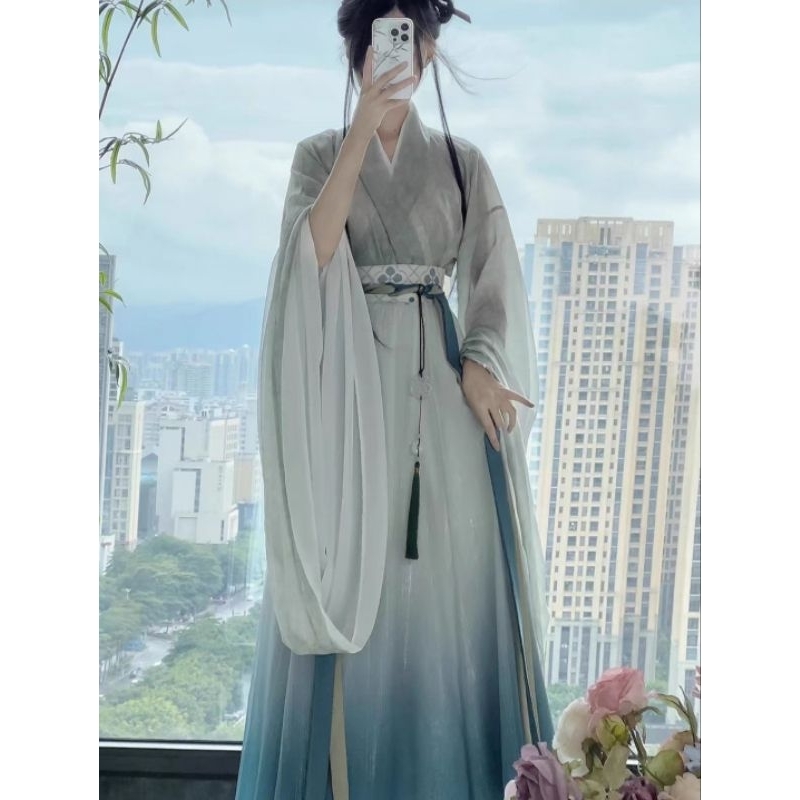 แบ่งจ่าย2รอบ ;  ชุดฮั่นฝู汉服  สีเขียว ●○พรีออเดอร์○● | wanwan.pita ร้านชุดจีนโบราณ |