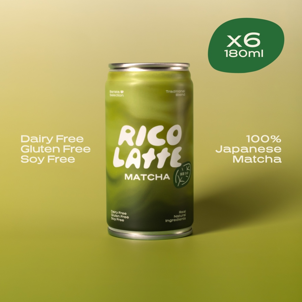 [6 x 180ml] Rico Latte Matcha / Dairy Free ริโค่ ลาเต้ สูตรมัทฉะ / ไม่มีนมวัว