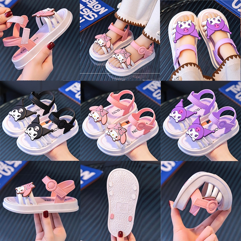 **พร้อมส่งจากไทย**เด็กรองเท้าแตะ 2024 ฤดูร้อนใหม่สาวเจ้าหญิงลมรองเท้าแตะลื่นนุ่มแต่เพียงผู้เดียวน่ารักการ์ตูน Kulomi รูป