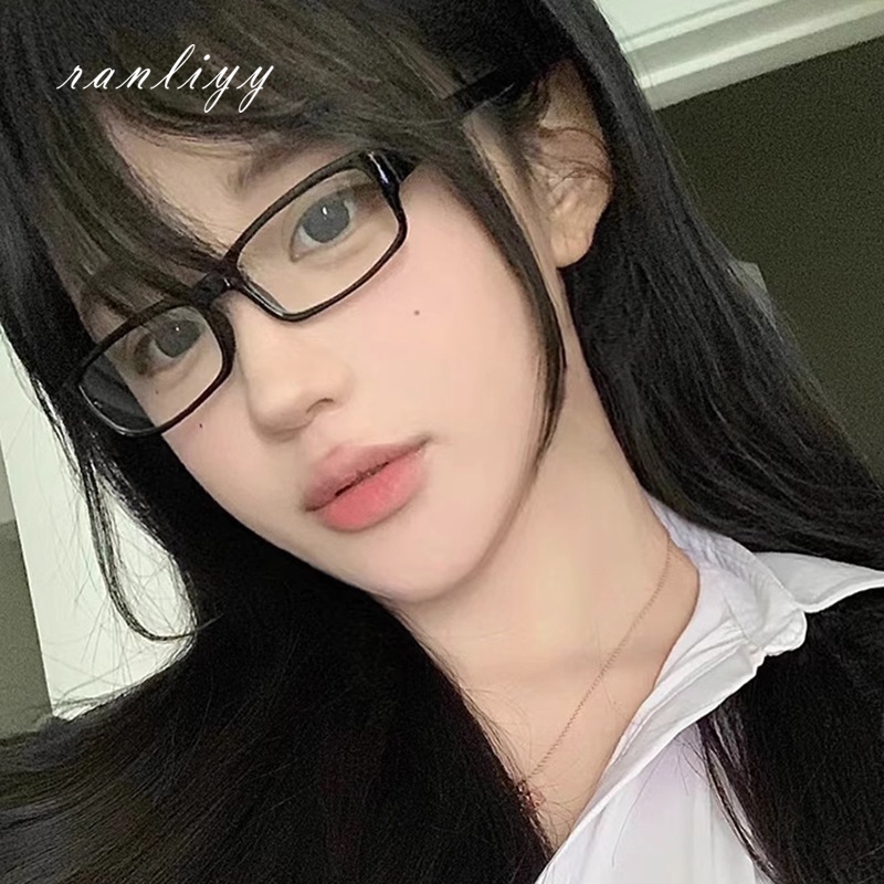 ส่งเร็ว🌼แว่นกรองแสงสีฟ้ากรอบเหลี่ยมเล็กาY2Kแฟชั่นสไตล์เกาหลีสวมบทบาทหวานเรียบง่ายเบาพิเศษแว่นตาผู้ชายและผู้หญิง-Ranliyy