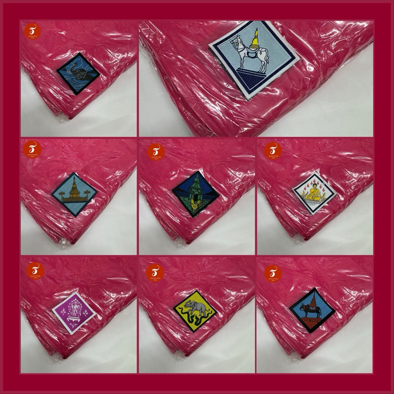 (รัตนภัณฑ์ สำเพ็ง) ผ้าพันคอลูกเสือ เนตรนารี ขนาด S L XL (1ล) รวมสีบานเย็น ทุกจังหวัด