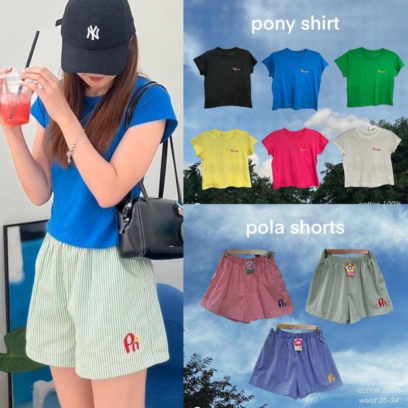 Couple set สุดคิ้วท์ | Pony shirt + Pola shorts น่ารัก สดใส สมวัยสุบๆ