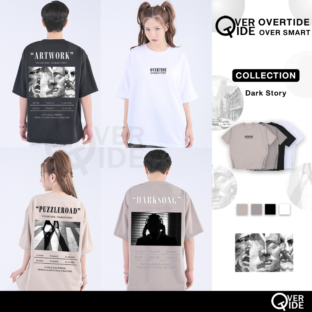 FhunDesign เสื้อยืดโอเวอร์ไซส์ คอลเลกชั่น Dark Story  (ลิขสิทธิ์แท้100%)