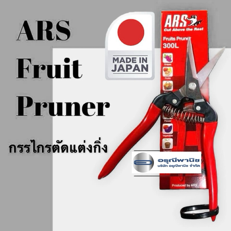 กรรไกรตัดกิ่งไม้ ปากตรง ARS นำเข้าญี่ปุ่น กรรไกรตัดขั้วผลไม้ ลองกอง ลำไย เงาะ บอนไซ