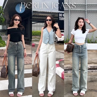 [เก็บโค้ดลด25%หน้าร้าน] instyles_shop "Berlin Jeans" กางเกงยีนส์ขากระบอกกลาง ทรงลิซ่าเอวสูง ผ้ายีนส์แท้ไม่ยืด