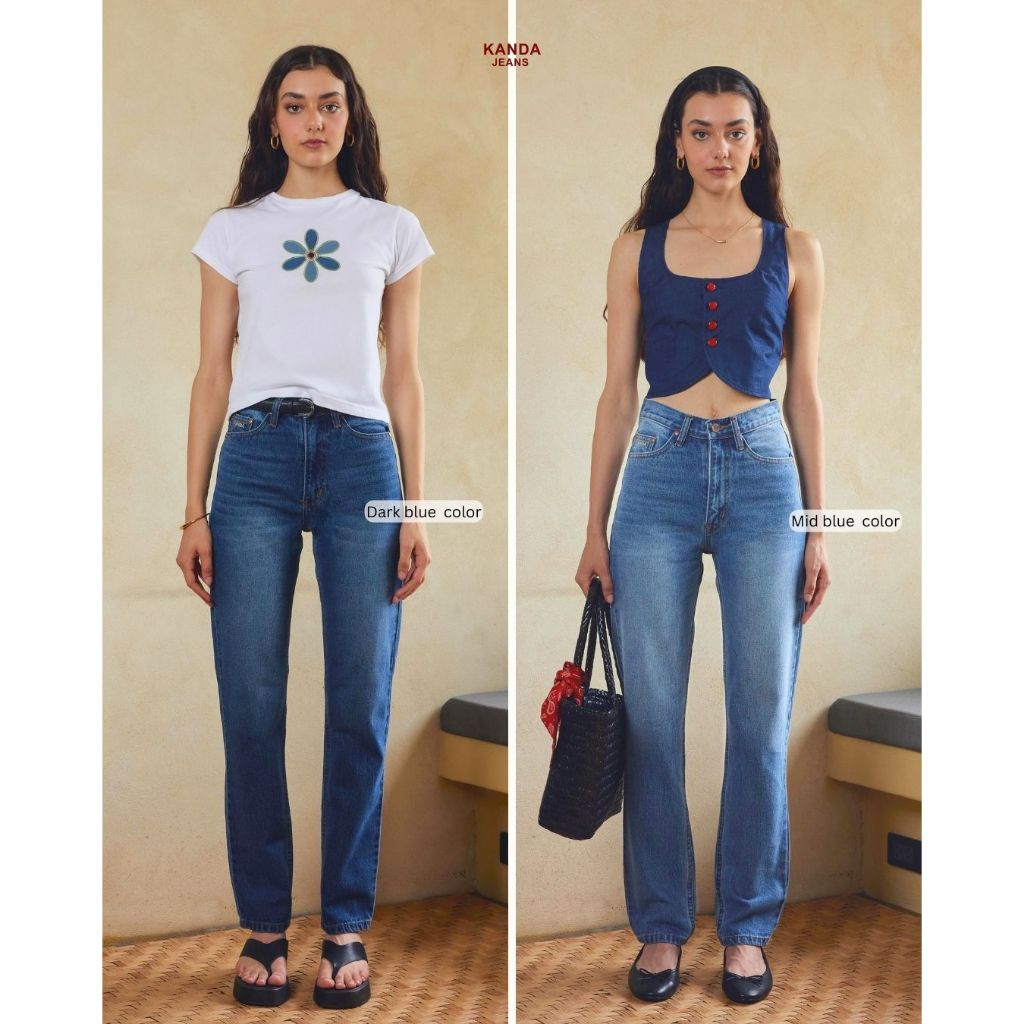 KANDA JEANS : Girlfriend 90's Jeans กางเกงยีนส์ ทรงกระบอกเล็ก