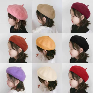 หมวกเบเร่ต์เด็ก หมวกเบเร่ต์ berets (มีทั้งเด็กเล็กและเด็กโต-ปรับได้และปรับไม่ได้)