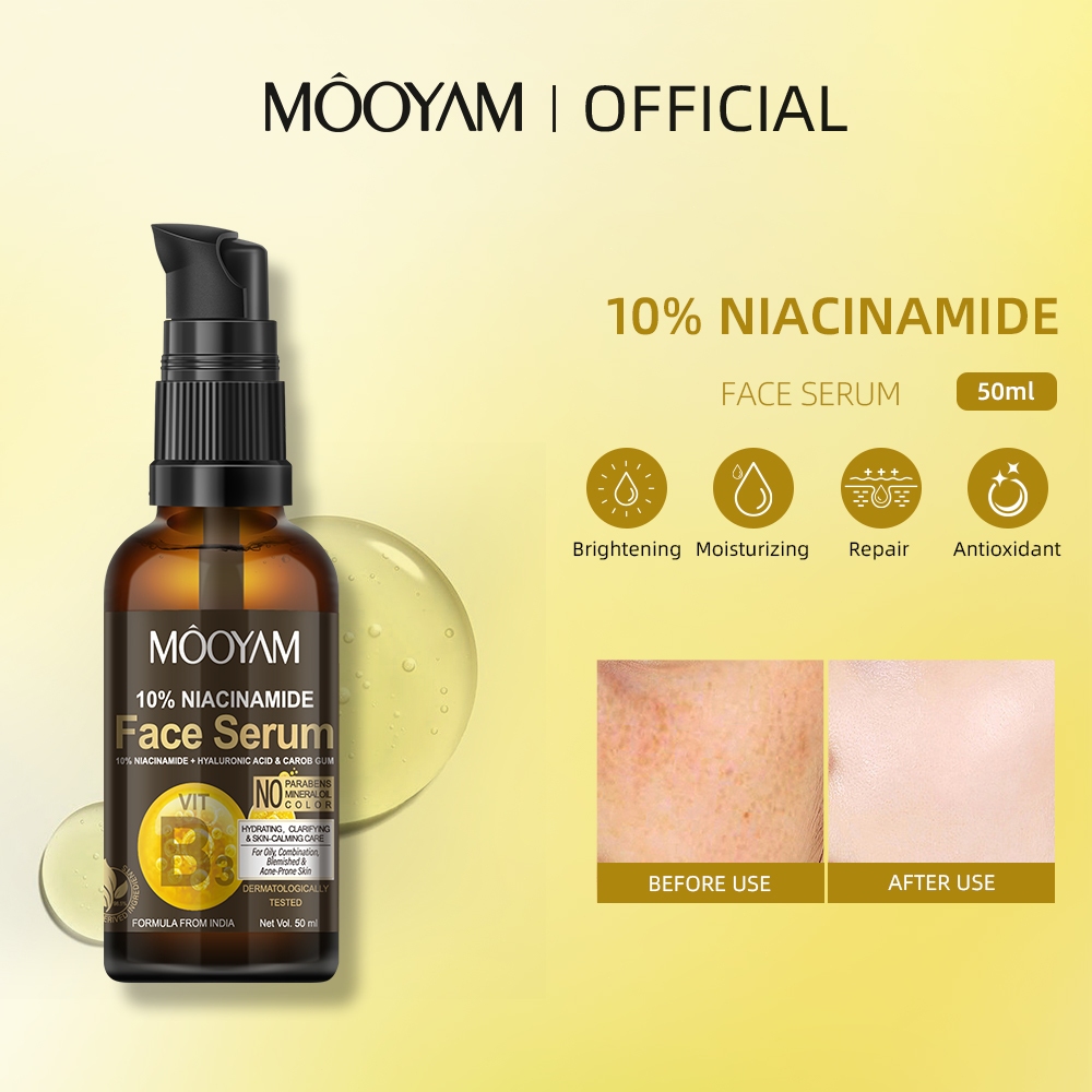 MOOYAM Niacinamide Serum ไนอาซินาไมด์เซรั่ม ไวท์เทนนิ่งเซรั่ม ผิวกระจ่างใส อมชมพูเนียนนุ่ม 50ml