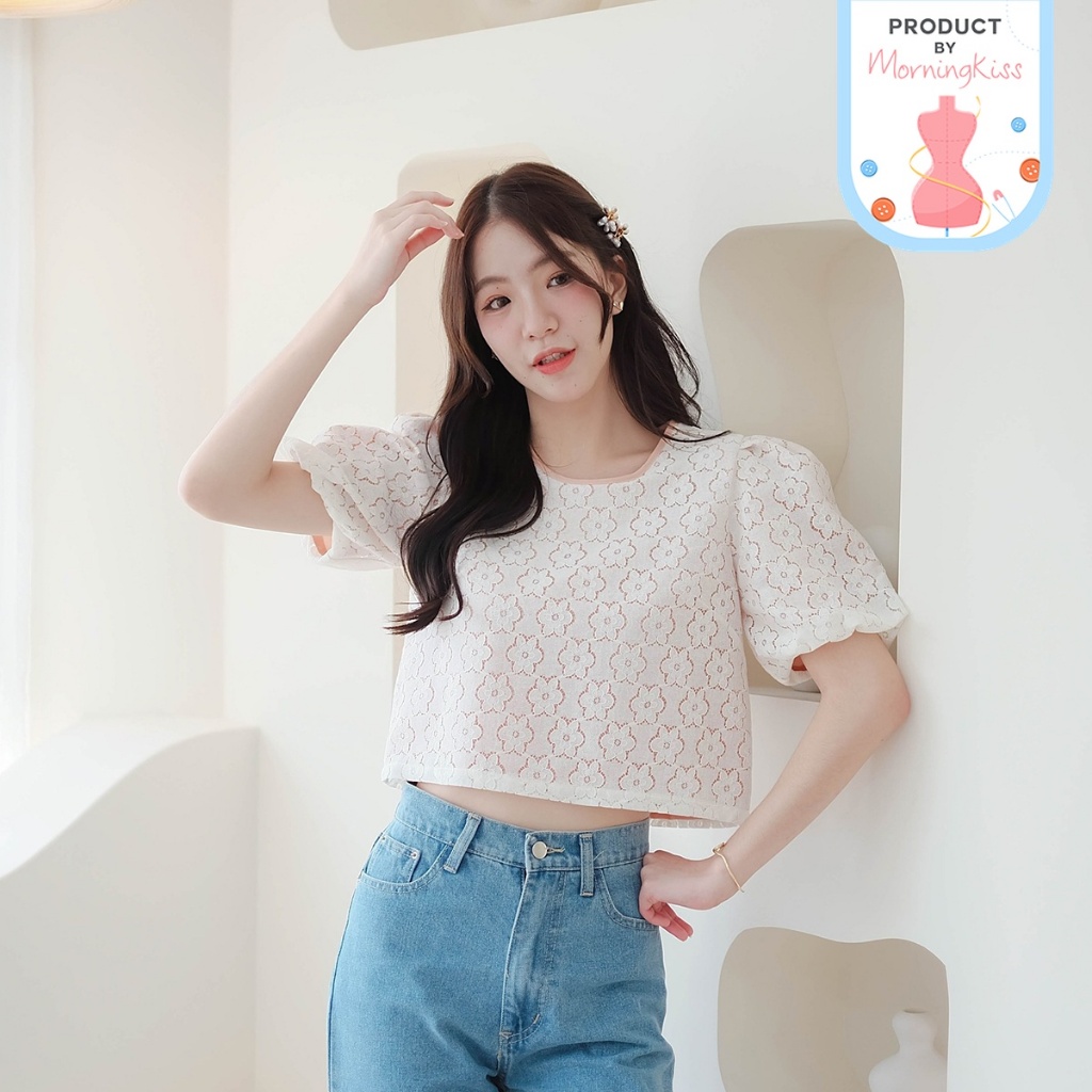 04-318 เสื้อผ้าลุกไม้ทรงครอป Windy Daisy Balloon Top - 5 ไซส์