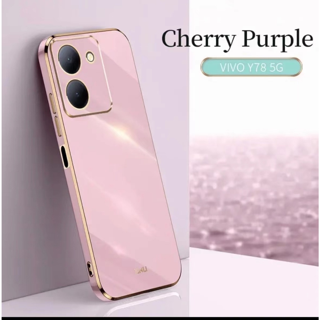 เคส TPU โทรศัพท์ สำหรับ VIVO YO3 YO3T Y18 Y28S Y28 4G 5G Y100 Y17S V29E ขอบทอง กันกระแทรก เคสนิ่ม  ส