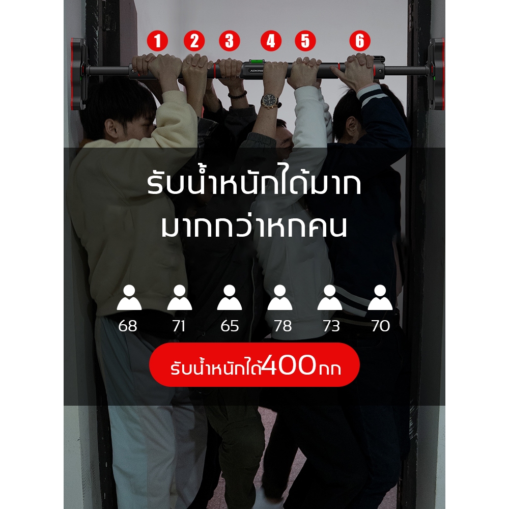 ADKING บาร์โหน68-160ซม เพิ่มน้ำหนัก1200กก เครื่องวัดระดับกายภาพ บาร์ดึงข้อ pull up bar door บาร์โหน - รูปที่ 6
