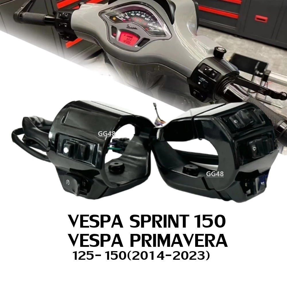 สวิทซ์แฮนด์แต่ง สีดำ VESPA SPRINT 150 / PRIMAVERA 125-150 พร้อมปลั๊ก thumbnail 3