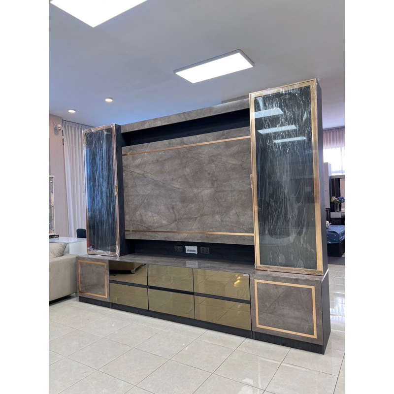 ตู้โชว์ทีวี โฮมเธียเตอร์ GT-301 บานเฟรม วางทีวีได้ 75 นิ้ว