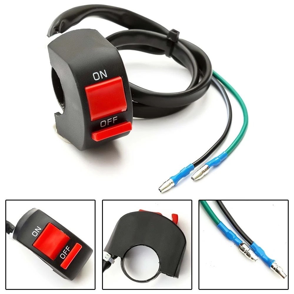 (1ชิ้น) สวิตซ์ปิด/เปิด ไฟมอเตอร์ไซค์ จับแฮนด์ ขนาด 22mm สายไฟ 2เส้น 12V OFF-RUN ทุกรุ่น - รูปที่ 2