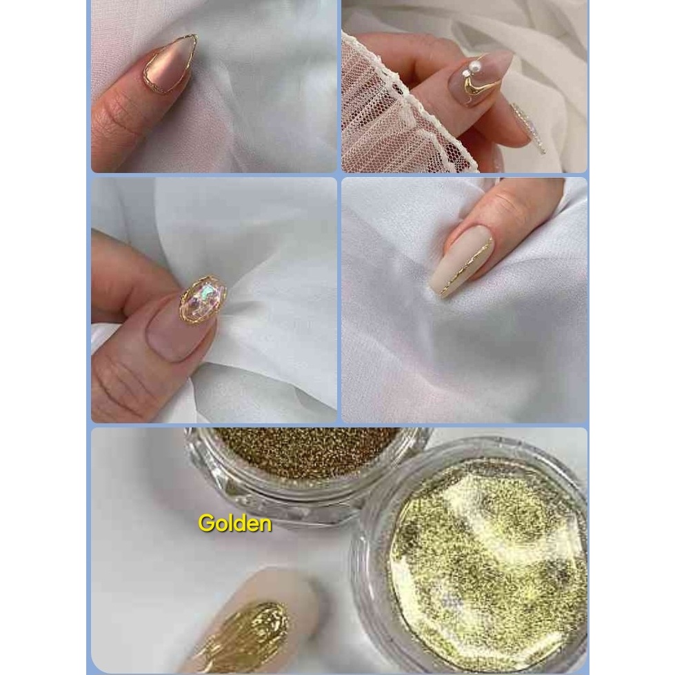 แยกขาย ผงขัดเล็บ Nailbayo Korea 4 กระปุก 4 สี(ทอง,เงิน,บรอนซ์,โรสโกลด์)พร้อมที่ขัดผง ของแท้นำเข้าจากเกาหลี🇰🇷พร้อมส่ง