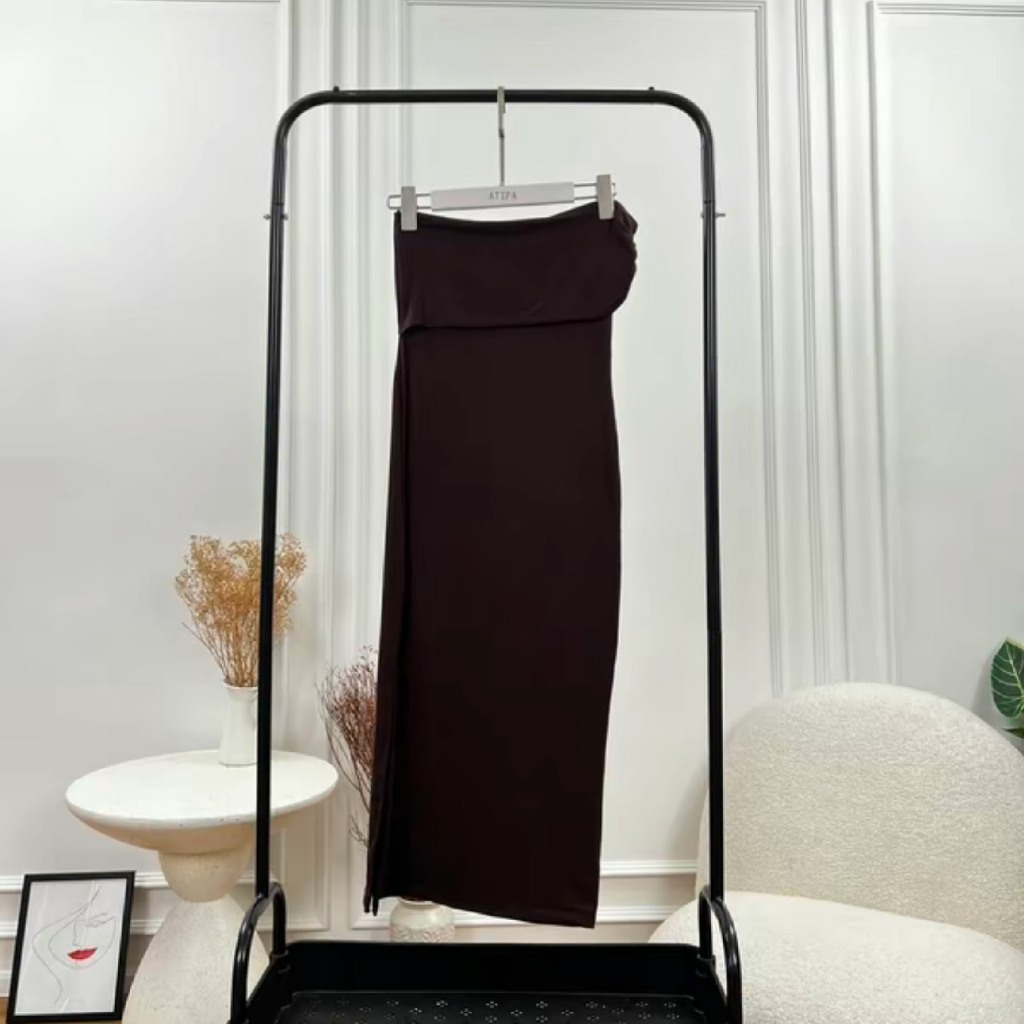 Atipashop - HALJINA DRESS เดรสยาว ทรงปาดไหล่ - รูปที่ 3