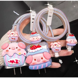 【ส่งจากไทย มาใหม่ 1ชุด 5ชิ้น】 เคส สำหรับ ไอโฟน Apple Power Adapter 18W/20W สายชาร์จ ลายการ์ตูนน่ารัก Cable Bite