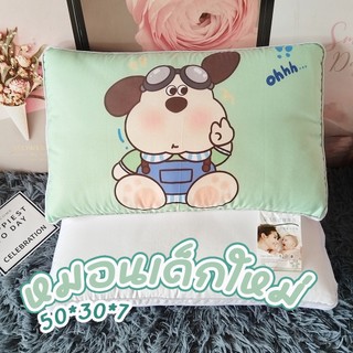 หมอนเด็ก หมอนหนุนสำหรับเด็ก กันไรฝุ่น ยัดใยสังเคราะห์เกรด A ลายสุนัข หมี น่ารักๆ หมอนเด็กอ่อน ขนาด 50*30*7 cm