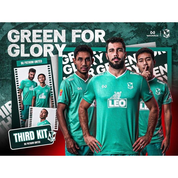 Warrix ของแท้ เสื้อแข่ง เกรดนักเตะ บีจี ปทุม Thai League BG Pathum United 2021 3RD GREEN JERSEY (BGPU PLAYER VERSION)
