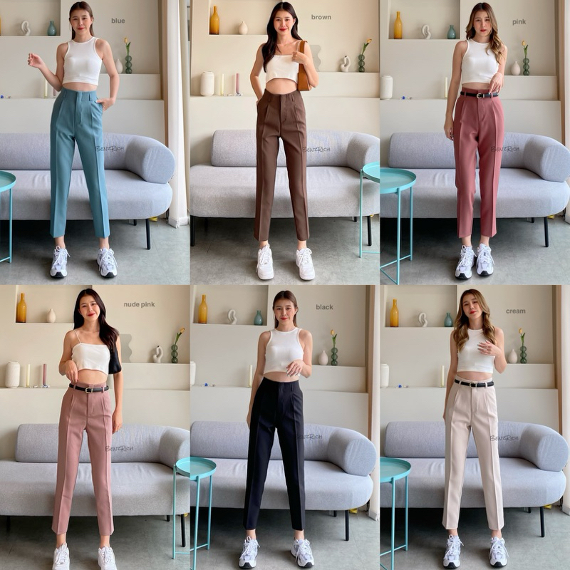 [ ลด100 โค้ดBENZ12D] รุ่นZARA 8ส่วน กระบอกเล็ก (S-XL) กางเกงแฟชั่นกางเกงทำงาน