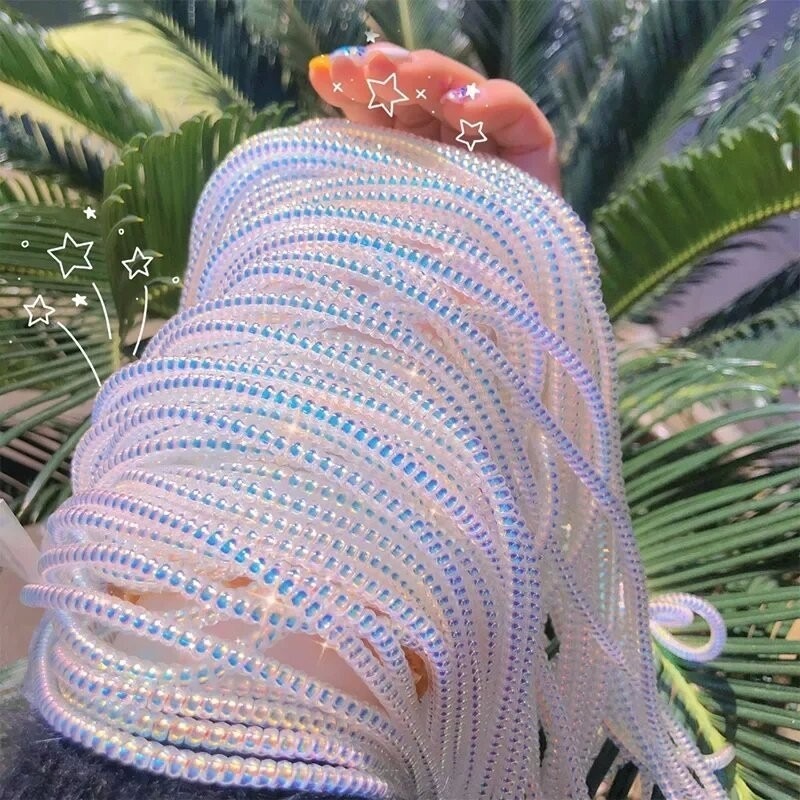 1.4m เลเซอร์สี USB สายชาร์จข้อมูลป้องกัน ป้องกันการแตกหักฤดูใบไม้ผลิเชือกป้องกันสำหรับสายไฟเชือกหูฟังเครื่องม้วนกระสวย