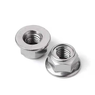น็อตจานเรียบกันคลาย ยู-ล็อค เกลียวมิล Stanless Steel SUS 304 Metric Thread U-Lock Flanged Nuts.