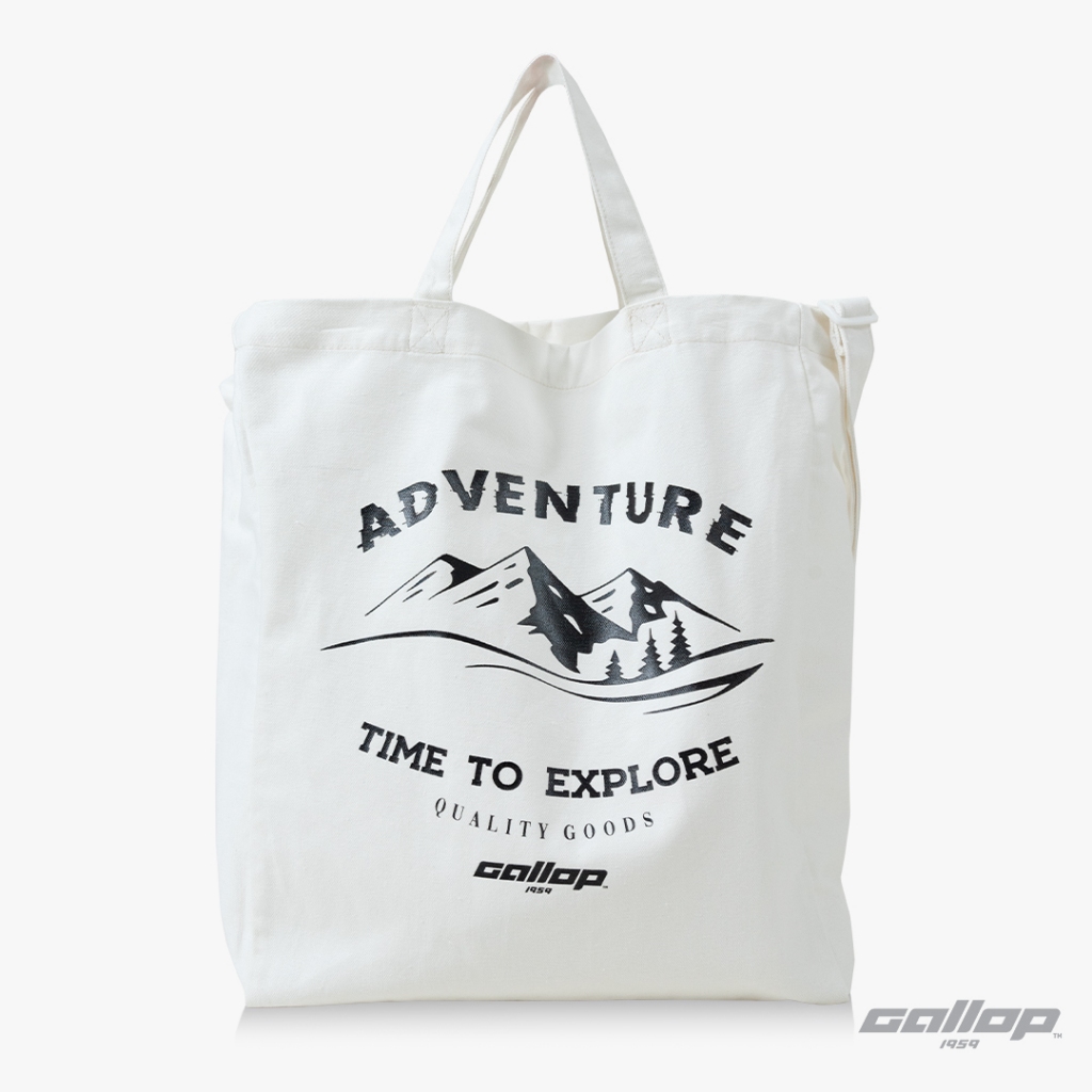 GALLOP : กระเป๋าผ้าแคนวาส Camping bag รุ่น ACGB9025 สีขาว - White / ราคาปกติ 990.-