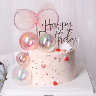 Baker Tree บอลใส บอลชมพู บอลขาวมุก แต่งเค้ก ขนาด 3-6 cm.