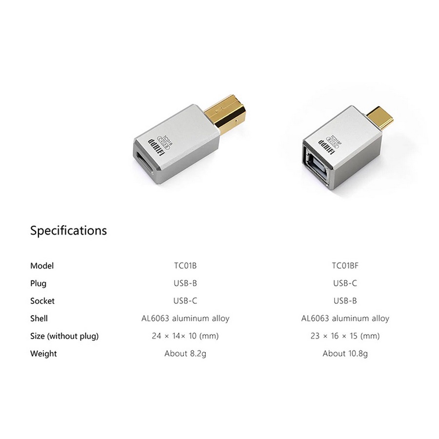 [-ประกันศูนย์ไทย-] DD TC01BF หัวแปลง USB TypeB เป็น USB TypeC สำหรับเครื่องเสียง