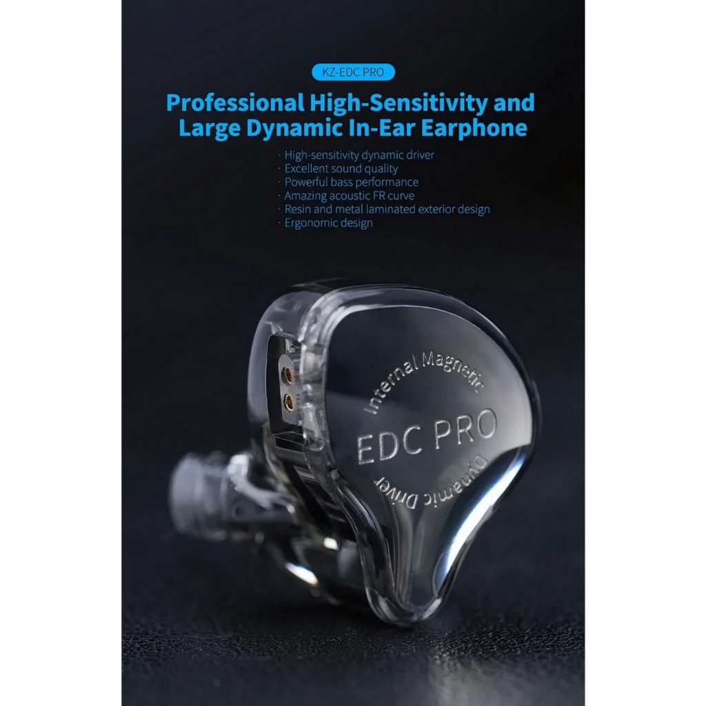 KZ EDC Pro หูฟัง 1ไดรเวอร์ เบสทรงพลัง เส้นโค้งเสียงที่น่าทึ่ง ราคาจับต้องได้ ประกันศูนย์ไทย
