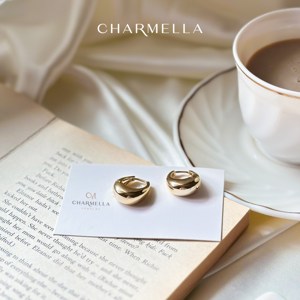 Charmella ต่างหูห่วง วินเทจ คลาสสิค สีทอง Venus Cerchi