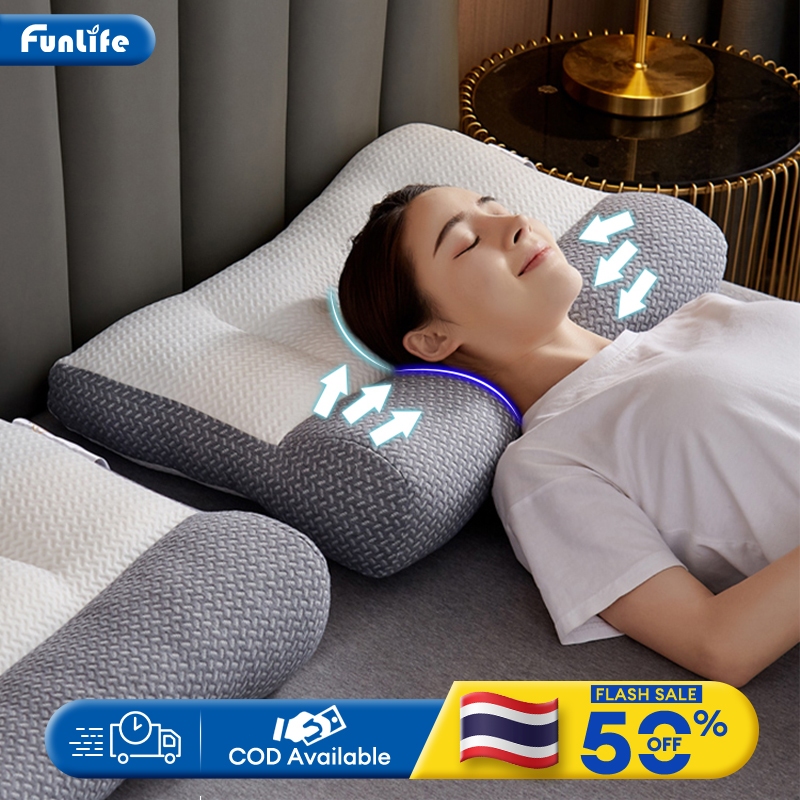 FLM หมอน หมอนหนุน กันไรฝุ่น เนื้อนุ่ม แก้ปวดคอ สัมผัสนุ่มแบบ 3Dรุ่นเนื้อนุ่ม แก้ปวดคอ ไม่เสียรูปง่าย