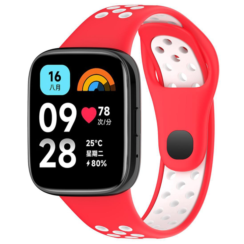 เหมาะสำหรับ Xiaomi Redmi Watch 3 Active สายรัดซิลิโคนสายรัดระบายอากาศสองสี