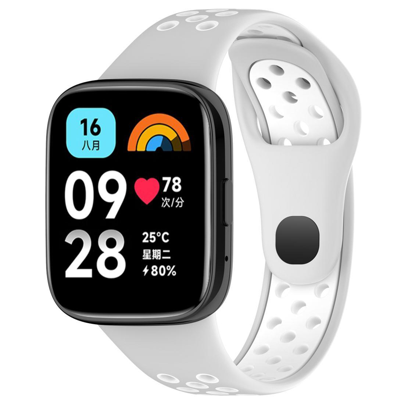 เหมาะสำหรับ Xiaomi Redmi Watch 3 Active สายรัดซิลิโคนสายรัดระบายอากาศสองสี