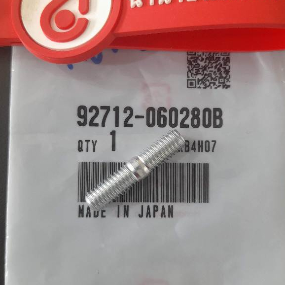 92712060280B โบล์ทคอท่อ XL-125 TLR-200 CRF-100 BOLT, STUD น๊อตสตัด 6X28 Honda แท้ 92712-06028-0B