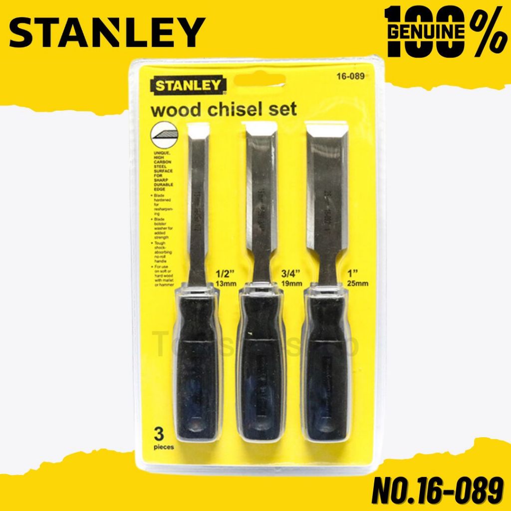STANLEY ชุดสิ่วเจาะไม้ 3 ตัว/ชุด ขนาด (1/2",3/4",1") No.16-089