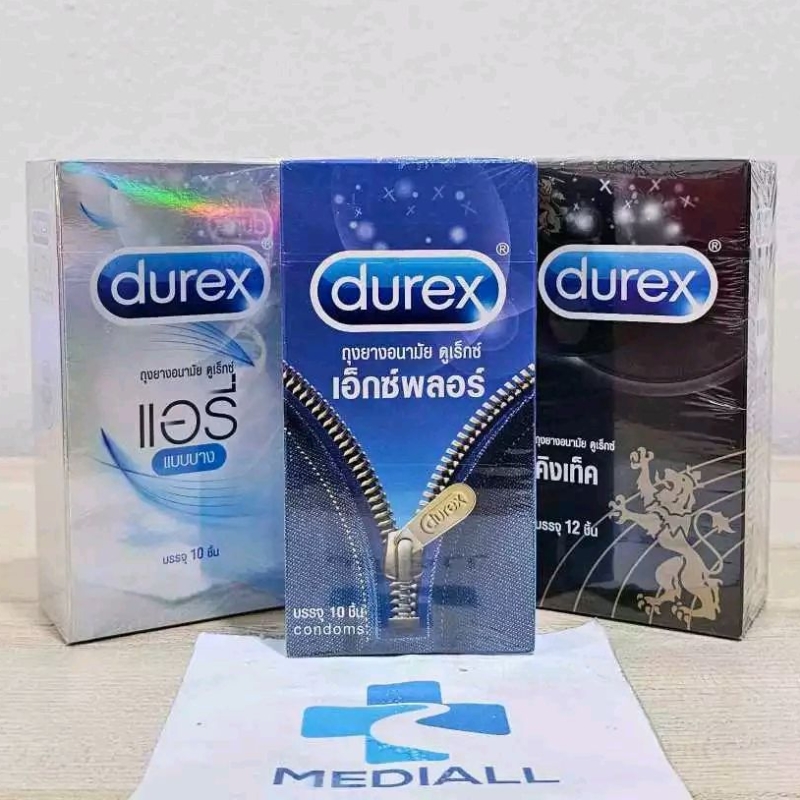 (ถูกที่สุด แท้ ฉลากไทย) ไม่ระบุชื่อสินค้า Durex Condom ดูเร๊กซ์ ถุงยางอนามัย ขนาด 49-52.5 มม. durex kingtex airy explore