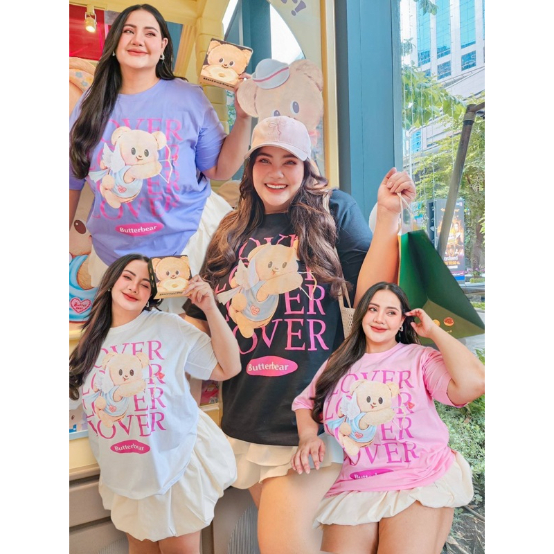 พร้อมส่ง พลัสไซส์ เสื้อยืดลายน้องหมีเนย น่าร๊ากตอนนี้ไม่มีใครแรงเกินน้องหมีเนย งานสกรีนสวยคมชัดสวยทุกสี