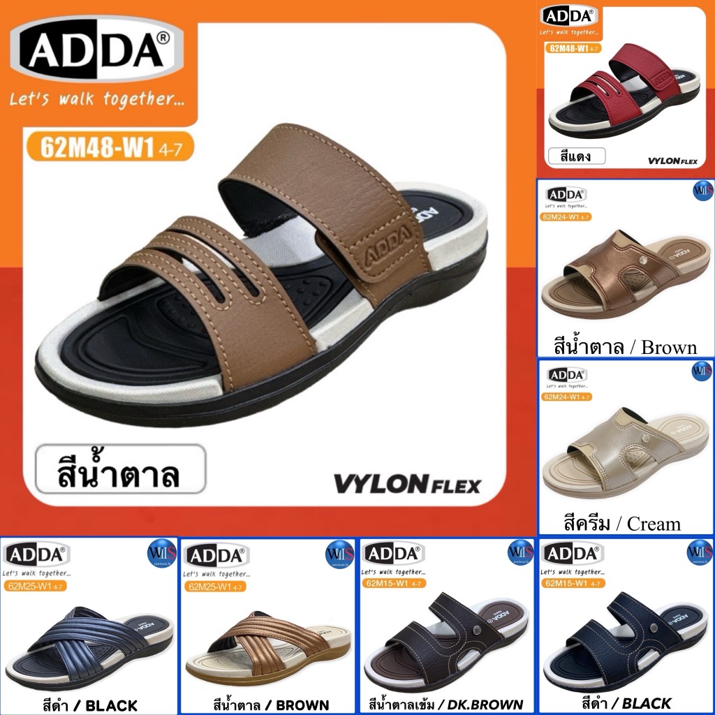 ADDA รองเท้าแตะแบบสวม รุ่น 62M25-W1 // 62M24-W1 // 62M15-W1 // 62M48-W1