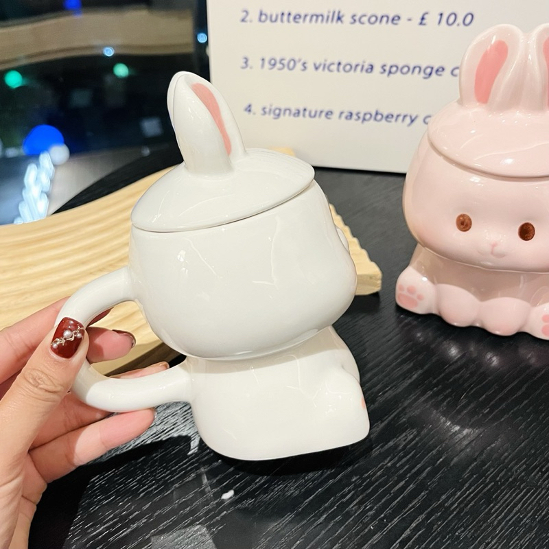 พร้อมส่งจากไทย💖แก้วน้ำ แก้วกาแฟเซรามิคน้องกระต่าย น่ารักมาก - รูปที่ 4