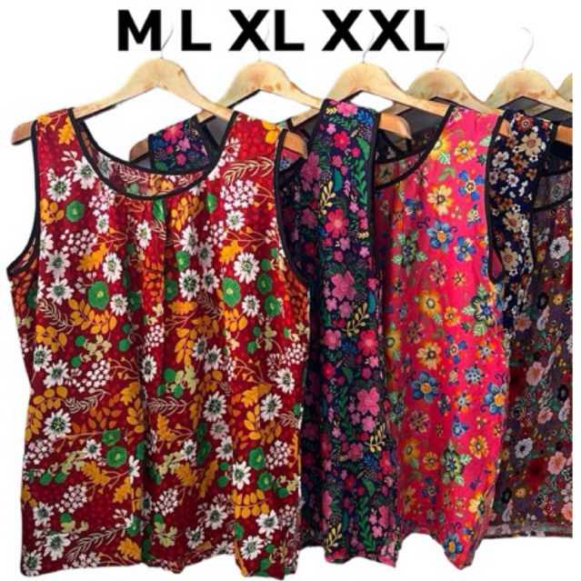 เสื้อคอกระเช้า เสื้อลายดอก ใส่เย็น อกเสื้อ 48 นิ้ว