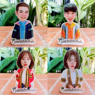 สแตนดี้อะคริลิคหัวดุ๊กดิ๊ก แบบเคลือบบัตร ป้ายสแตนดี้หัวดุ๊กดิ๊ก เคลือบบัตร หน้ารถ ชุดที่ 1 (เปลี่ยนรูป หรือ หัวได้ )