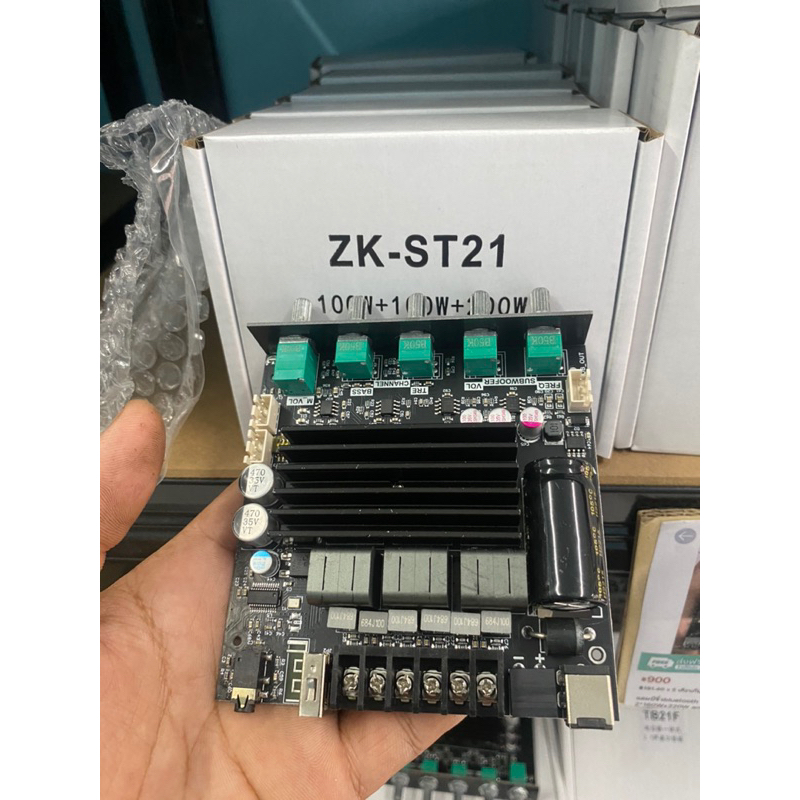 แอมป์จิ๋ว ZK ST21 แท้ TPA3221 100W*2+200W DC 12-30v รองรับการติดตั้ง ZK-AMP  ST21แท้ แอมป์จิ๋วแรงๆ18