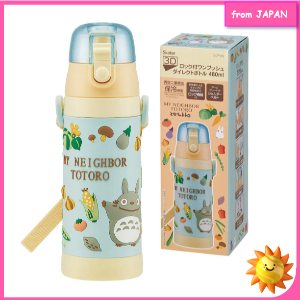 Skater SDPV5-A Children's Stainless Steel Water Bottle Direct Drinking 16.2 fl oz (480 ml) Totoro Li