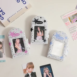 Pink Stars อัลบั้มรูปภาพ PVC ลาย Kpop Idol Lomo 3 นิ้ว 40 ช่อง สไตล์เกาหลี สําหรับเก็บการ์ด หนังสือ