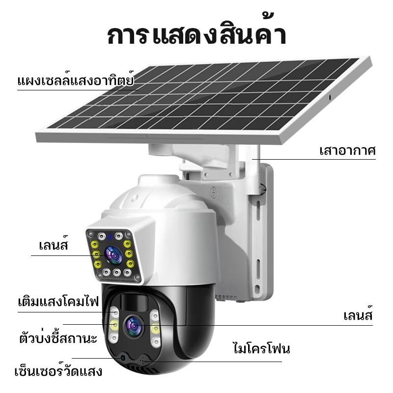 V360 Pro 4G ซิมการ์ดกล้องวงจรปิด 8MP FHD พลังงานแสงอาทิตย์กล้องวงจรปิดไร้สายต้องเชื่อมต่อด้วยซิมการ์ด ไม่รองรับ WIFI thumbnail 9